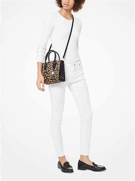 michael kors mercer leopard calf hair crossbody|Mercer Medium Leopard Calf Hair Accordion Crossbody Bag.